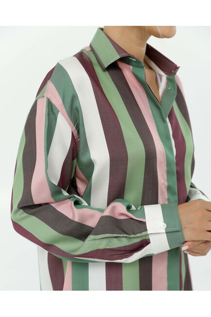 Рубашка из тенсела в полоску  8900 от byME 