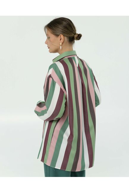 Рубашка из тенсела в полоску  8900 от byME 