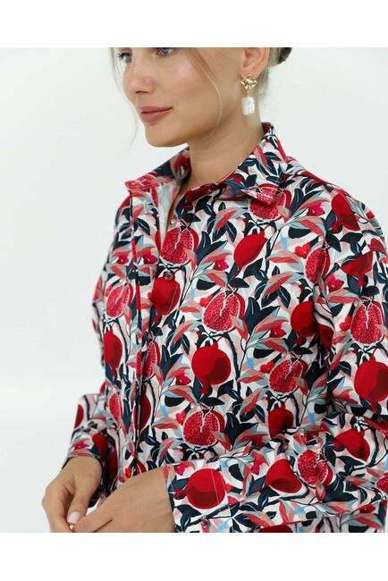 Рубашка хлопковая принт гранаты 8903 от byME 