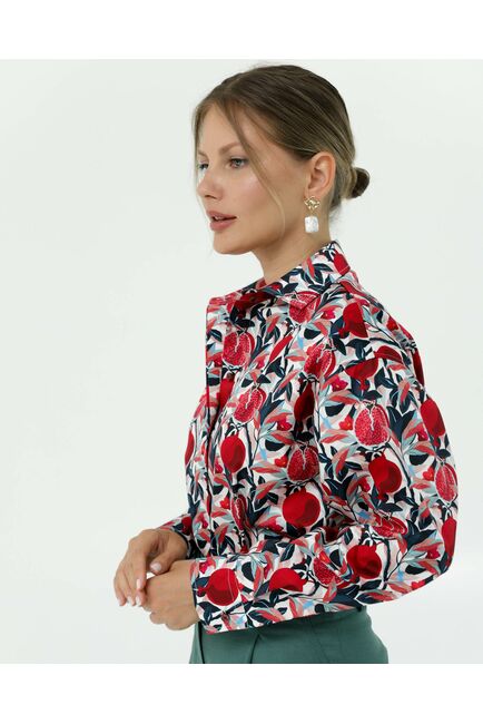 Рубашка хлопковая принт гранаты 8903 от byME 