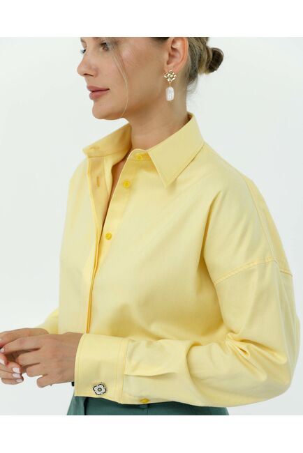 Рубашка из лиоцелла  желтая 8910 от byME 