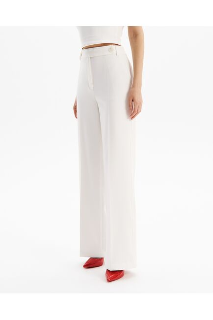 Брюки прямые в молочном цвете из вискозы  TR1-1000 от  