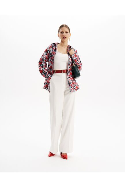 Брюки прямые в молочном цвете из вискозы  TR1-1000 от  