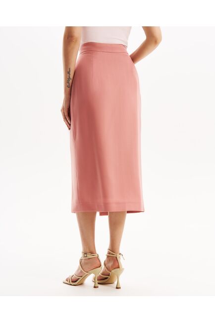 Юбка розовая с разрезом спереди из тенсела SK2-1000 от byME 