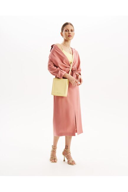 Юбка розовая с разрезом спереди из тенсела SK2-1000 от byME 