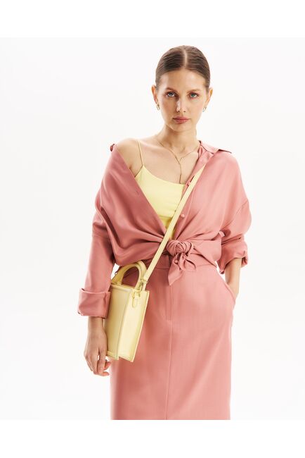 Юбка розовая с разрезом спереди из тенсела SK2-1000 от byME 