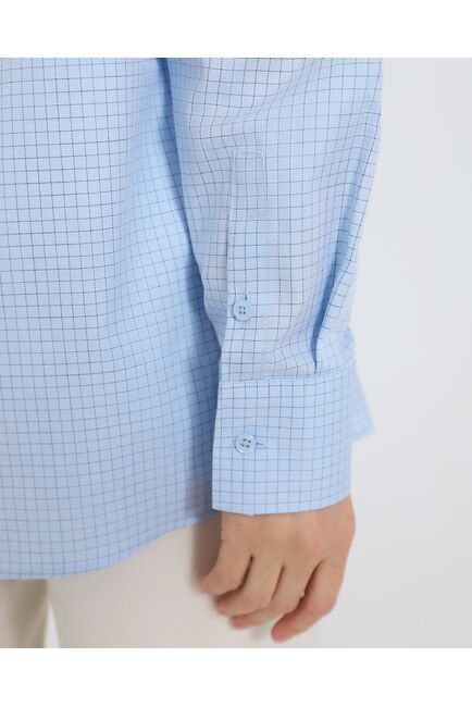 Женская рубашка из хлопка в клетку овесайз с универсальной манжетой 8980 от byME 