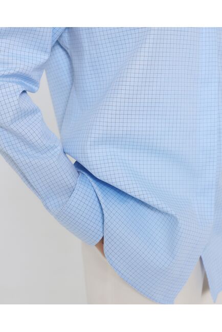 Женская рубашка из хлопка в клетку овесайз с универсальной манжетой 8980 от byME 