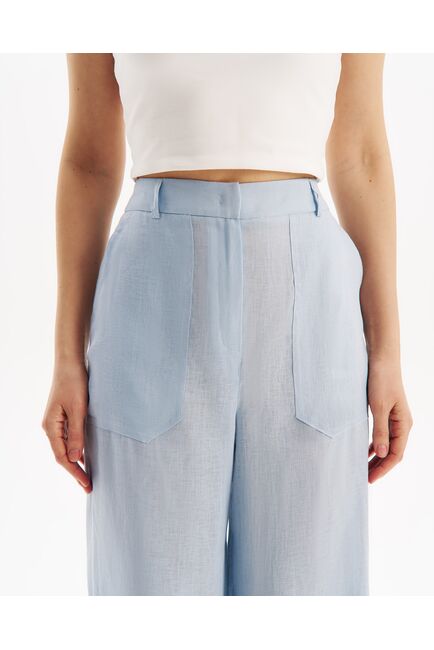 Брюки женские голубые изо льна TR2 от byME 
