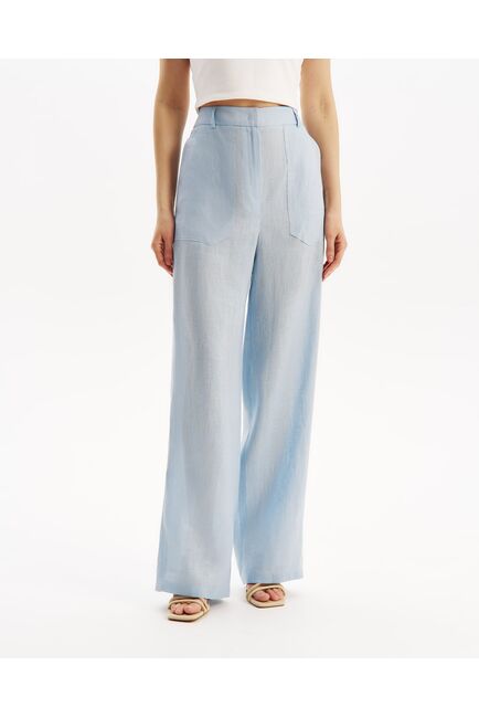 Брюки женские голубые изо льна TR2 от byME 