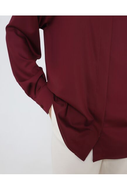 Женская рубашка из бамбука вишневая под пуговицу 8970 от byME 