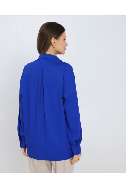 Женская рубашка синяя из бамбука под пуговицы 8971 от byME 