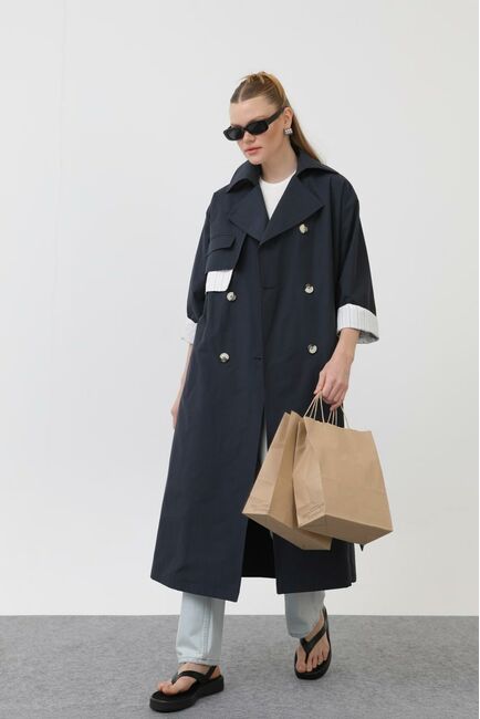 Тренч женский цвет глубокий синий - 32141 от  