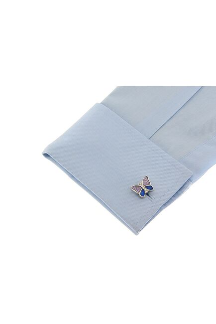 Запонки бабочка сине-фиолетовая - 61589 от  