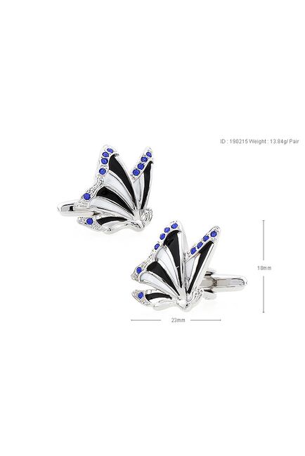 Запонки бабочки черно-белые - 190215 от  