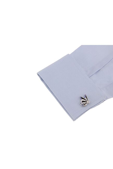 Запонки бабочки черно-белые - 190215 от  