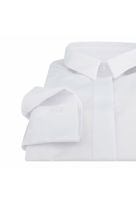 Женская рубашка под пуговицы в белая удлиненная - 7305 от DoubleCuff 