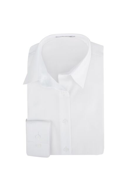 Женская рубашка под пуговицы белая из фактурной ткани twill  - 7311 от DoubleCuff 