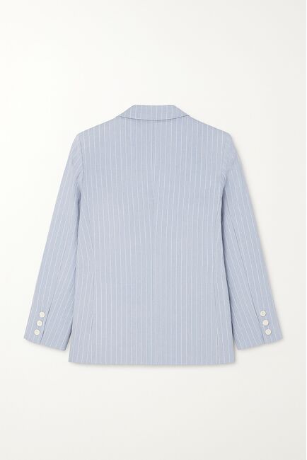 Жакет изо льна и вискозы  голубой в тонкую полоску-J1-1001 от byME 