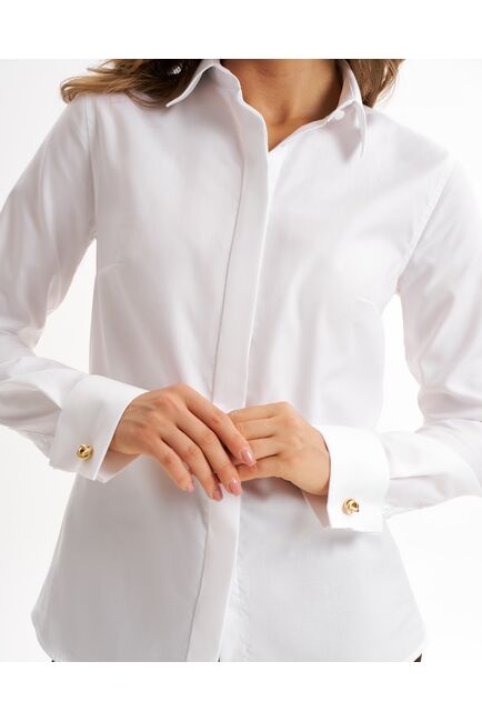 Женская рубашка из хлопка под запонки-9010 от byME 