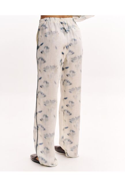 Женские брюки изо льна экрю-5312 от  