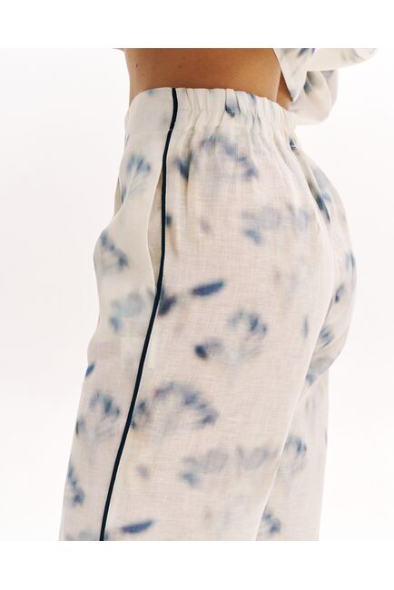 Женские брюки изо льна экрю-5312 от  