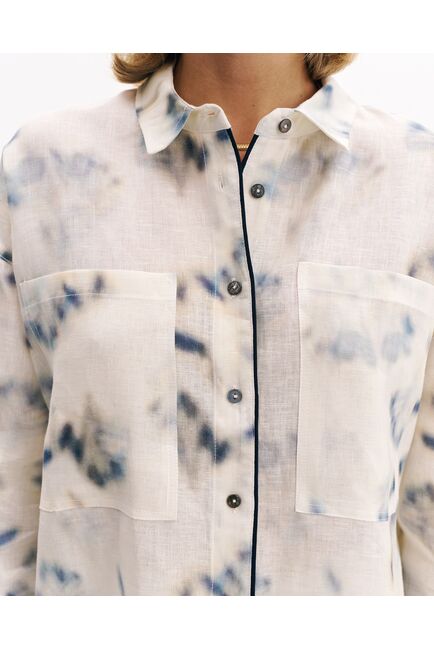 Женская рубашка изо льна экрю-5224 от  