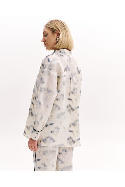 Женская рубашка изо льна экрю-5224 от  