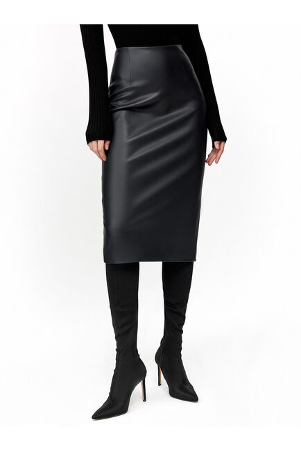 Юбка женская из экокожи темно-синяя СА-90036748М[140] от byME 