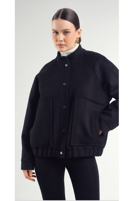 Бомбер из мериноса цвет: Черный-A102 от Doroteya 
