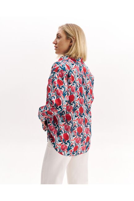 Женская рубашка  из крапивы в оверсайз силуэте принт гранаты  8988 от byME 