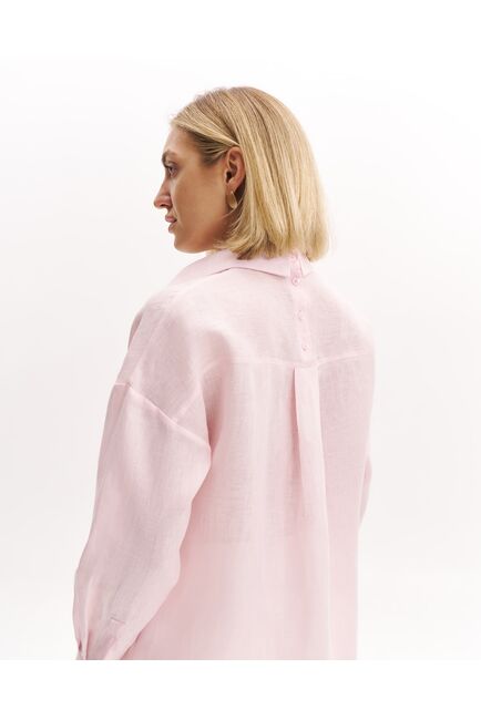 Женская рубашка изо льна розовая -9002 от byME 