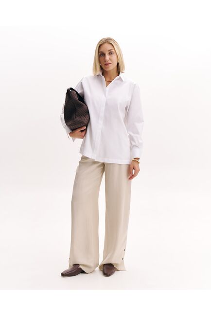 Женская рубашка с универсальным манжетом из хлопка сатинового плетения -9000 от byME 