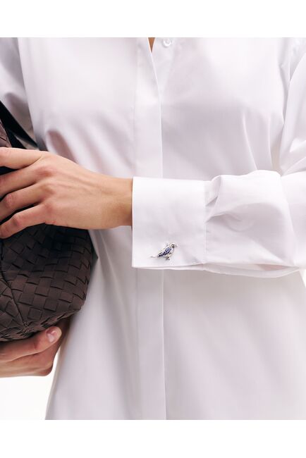 Женская рубашка с универсальным манжетом из хлопка сатинового плетения -9000 от byME 