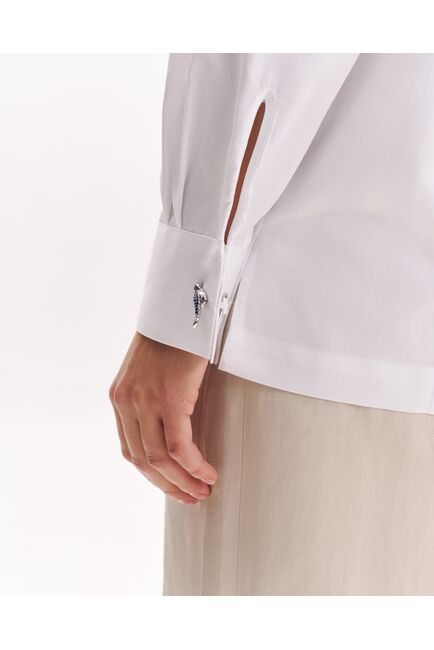 Женская рубашка с универсальным манжетом из хлопка сатинового плетения -9000 от byME 