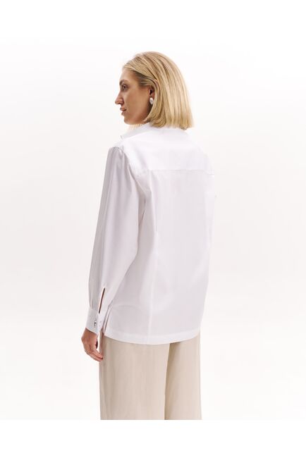 Женская рубашка с универсальным манжетом из хлопка сатинового плетения -9000 от byME 