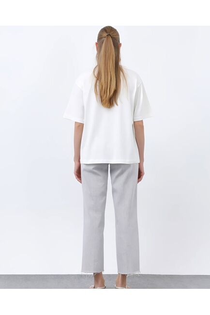 Женская футболка экрю с гусями-32360 от  