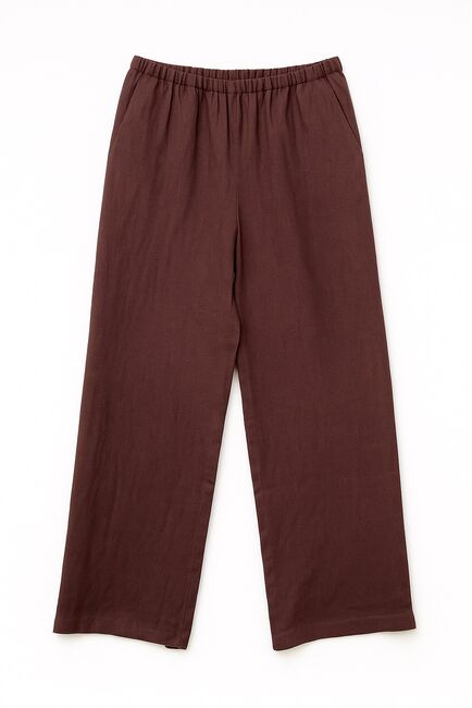 Женские брюки изо льна коричневые-135010 от  
