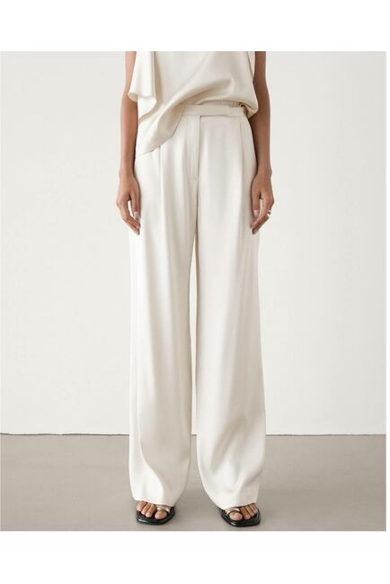 Женские брюки из вискозы белые-MS5306 от  