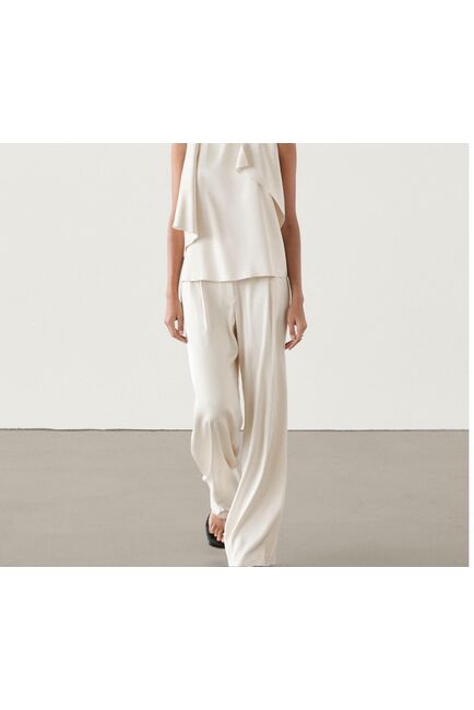 Женские брюки из вискозы белые-MS5306 от  