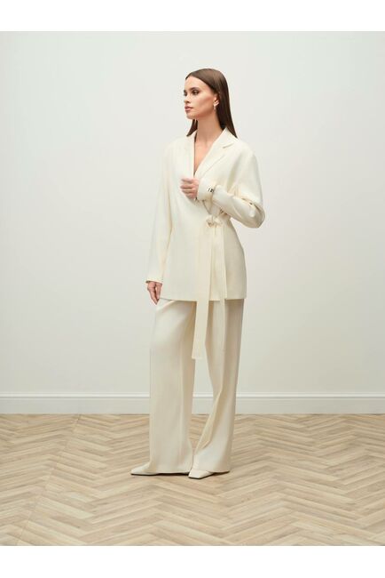 Жакет из тенсела и хлопка цвет экрю-MS5113 от  