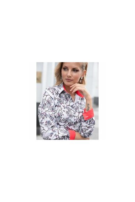 Женская рубашка под пуговицы с супатной застежкой полуприталенная - 8054 от ByME 