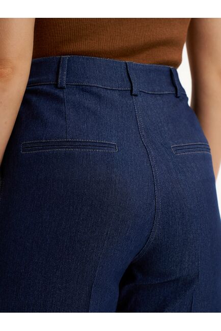 Женские брюки синие из ткани деним TR1-1003 от byME 
