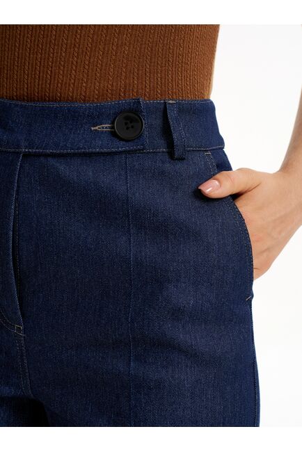 Женские брюки синие из ткани деним TR1-1003 от byME 