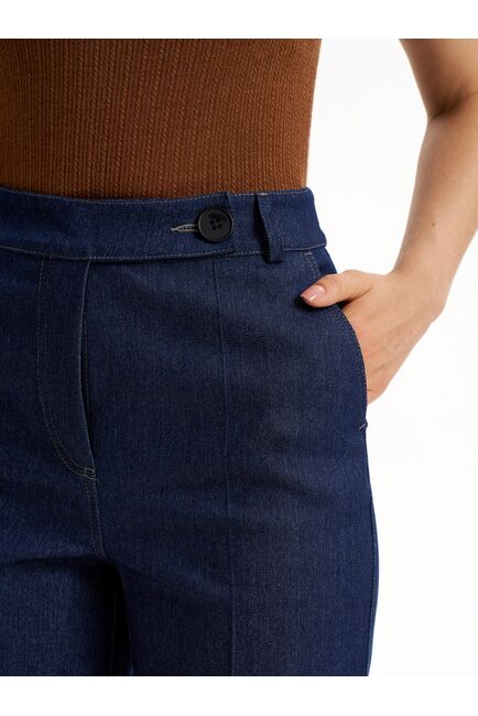 Женские брюки синие из ткани деним TR1-1003 от byME 