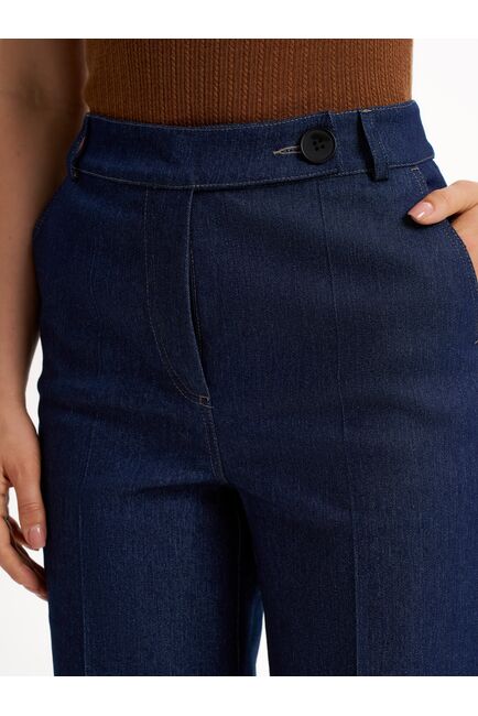 Женские брюки синие из ткани деним TR1-1003 от byME 