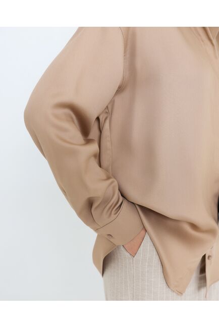 Женская рубашка бежевая из лиоцела 8975 от byME 
