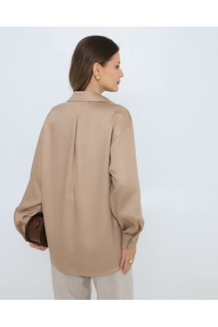 Женская рубашка бежевая из лиоцела 8975 от byME 