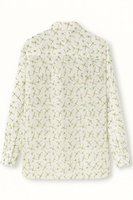 Женская рубашка с универсальным манжетом из крапивы принт стрекозы-9020 от byME 