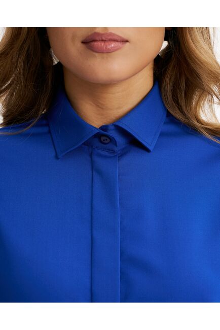 Рубашка с универсальным манжетом из бамбука синего цвета  -9023 от byME 